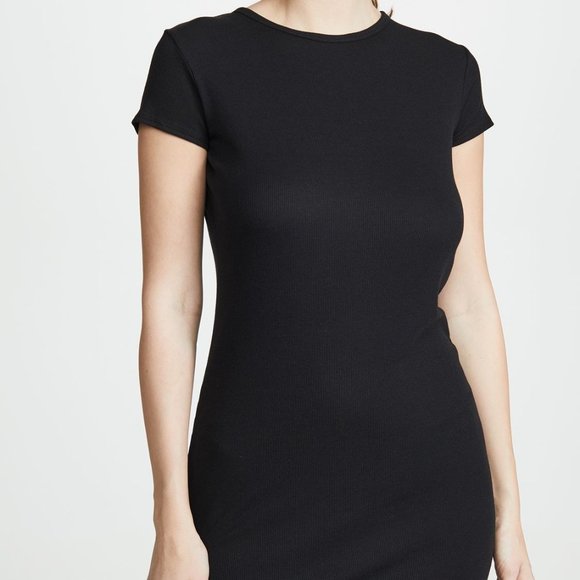 NWT Skarlett Blue Size Large Black Pima Cotton Knit Daydream Mini Tee Slip Dress - Picture 1 of 8